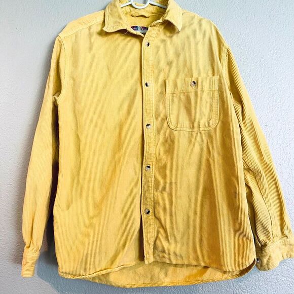 Urban Outfitters Heavy Corduroy Men's Button Up Work Shirt. Size S Canary Yellow - Picture 1 of 5